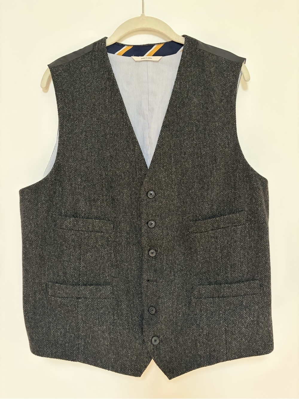 Merona Wool Blend Herringbone Vest Gray M/L